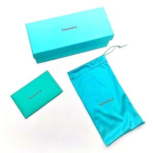 Tiffany box for prescription eyewear with envelope/cards and microfiber pouch